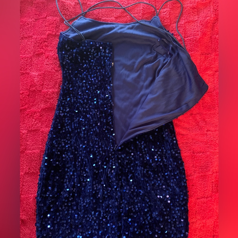 Blue Sequin Dress - Picture 2 of 3